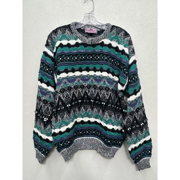 Vintage Concrete Mix Crewneck Mens Sweater Medium Coogi Cosby Grandpa 80s 90s - Picture 1 of 5